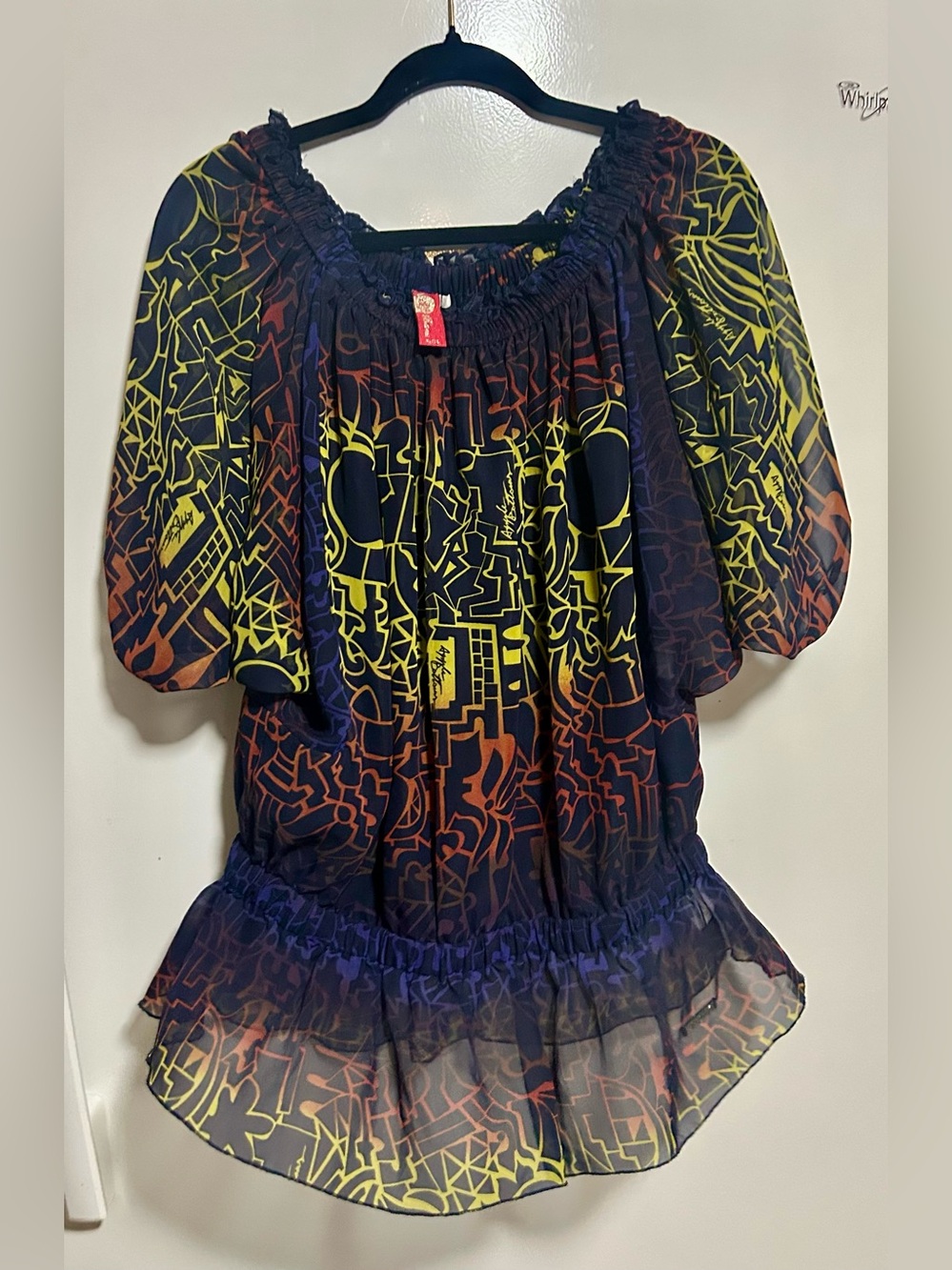 Apple Bottom Off On Shoulder Sheer lined in Top Sz XL Coquette Girl Drop Waist